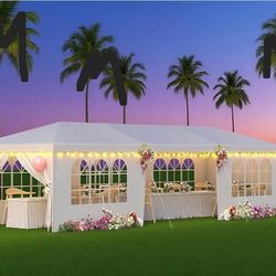 10x30 Party Tent, Heavy Duty Outdoor Tents for Parties, Wedding, Event, Large Canopy Tent with Walls, White Big Party Tents for Backyard, Garden, Wate