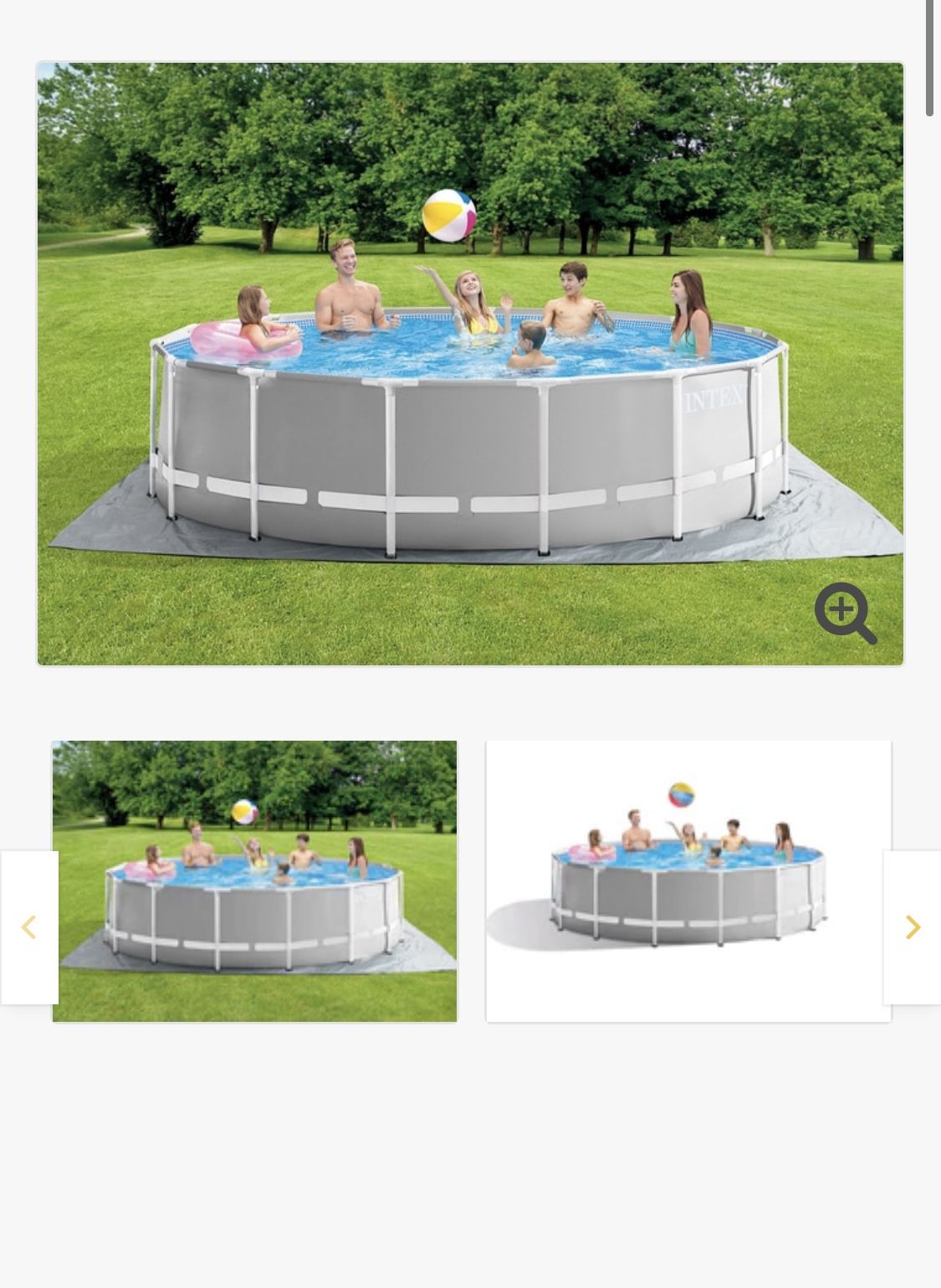 16 x 48in prism Intex above ground pool