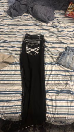 Black Jeans with White Stitching Detail