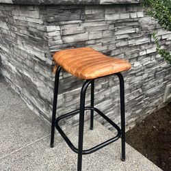 Brown Leather Bar Stools