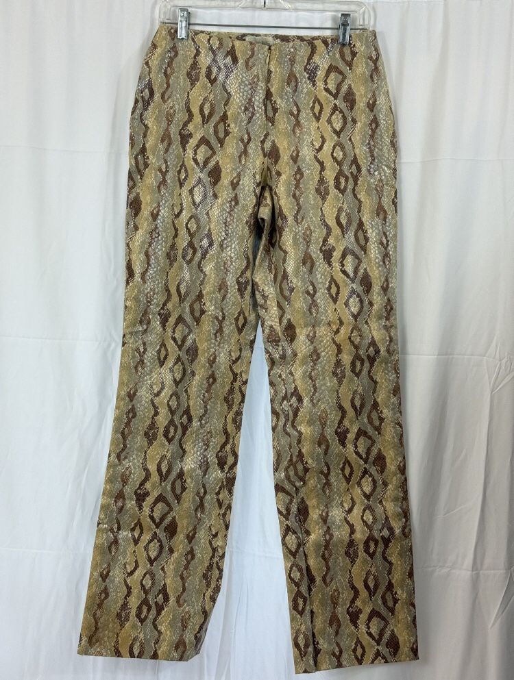 Cache Y2K Snakeskin Print Faux Leather Pants, USA, Size 10