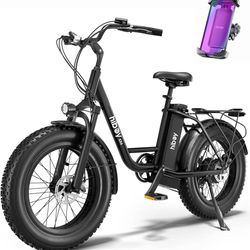V272-Hiboy EX6 20" Fat Tire Electric Bike for Adults, 500W Motor 25MPH, 41 Mi Pure Electric, 48V 14.5Ah Removable Battery, Shimano 7-Speed All-Terrain