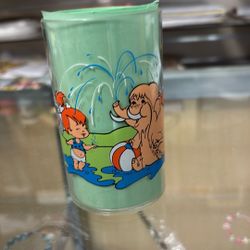 Pebbles And Bam Bam And Wooly .. Plastic Cup 1990 