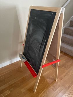 Kids Double-Sided Art Easel with Chalkboard
