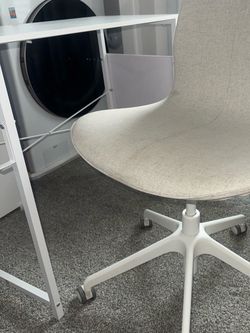 White Metal Frame Study Desk and office chair