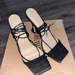 Fashion Nova Black Strappy Heels