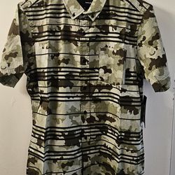 Hurley Button-down Shirt Tropical Camo, Size Mens L, New With Tags