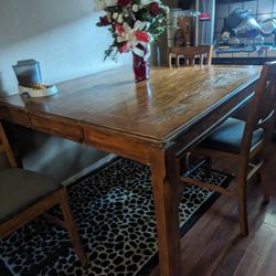 SOLID WOOD PUB TABLE W BUTTERFLY LEAF 