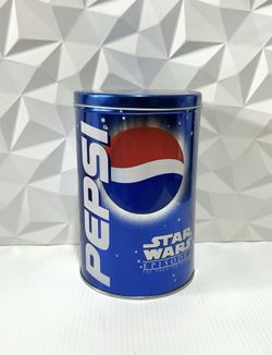Star Wars 1999 Cracker Jack Pepsi Collectors Canister Tatooine Globe Tie Fighter