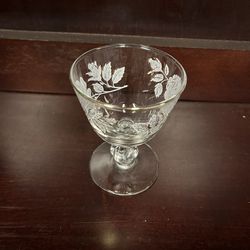 Small Gold Rimmed Floral Glass 