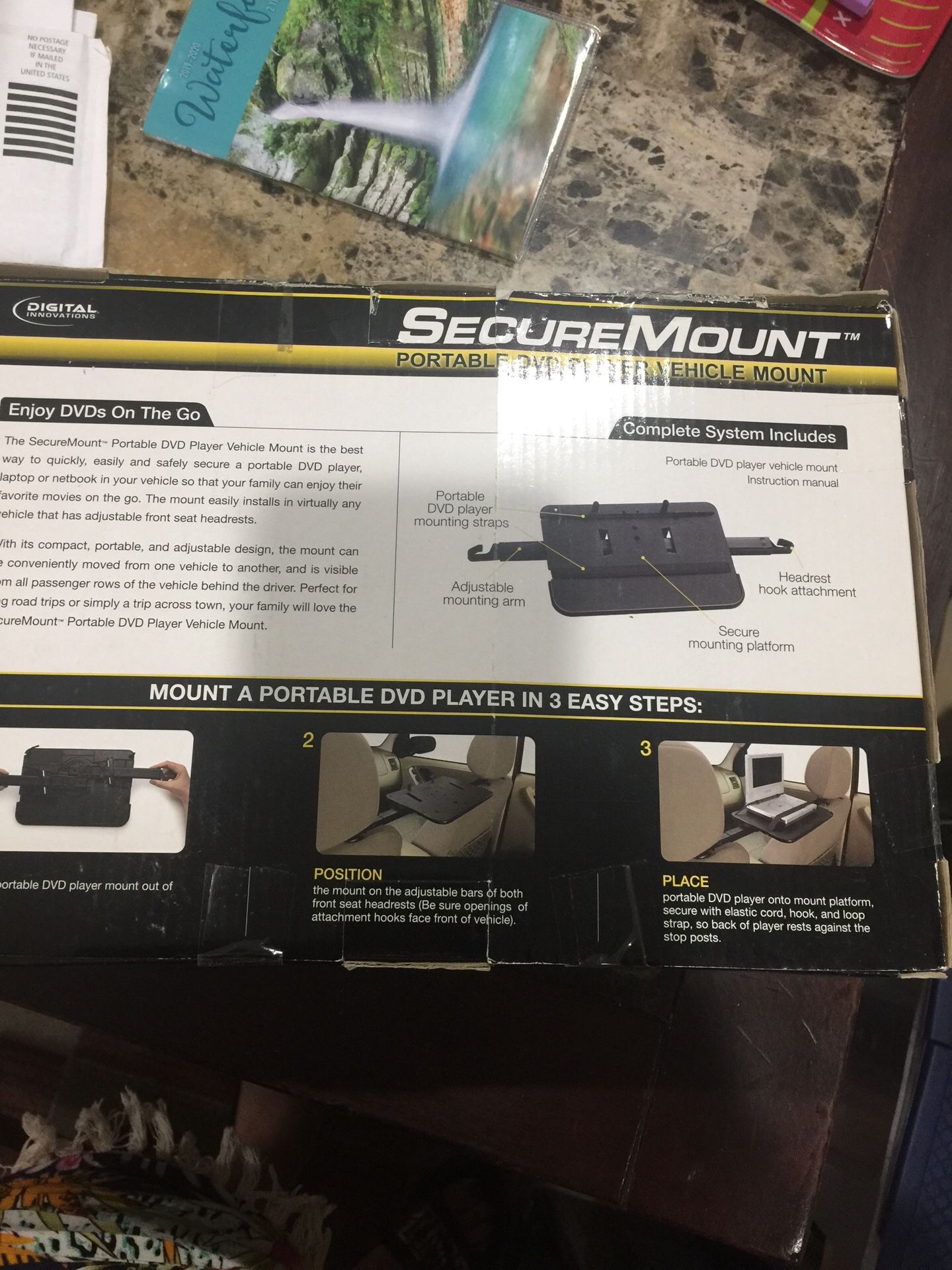 Secure mount portable DVD’s player vehicle mount