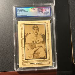 Sandy Koufax 1980 Baseball Legends Card,Graded