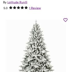 5Ft Flocked Christmas Tree With 768 Tips, Realistic PE+PVC Snowy Hinged Tree With Metal Stand, Full Artificial Xmas Tree For Holiday Decoration