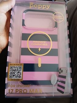 New pink striped IPhone 17 pro max phone case