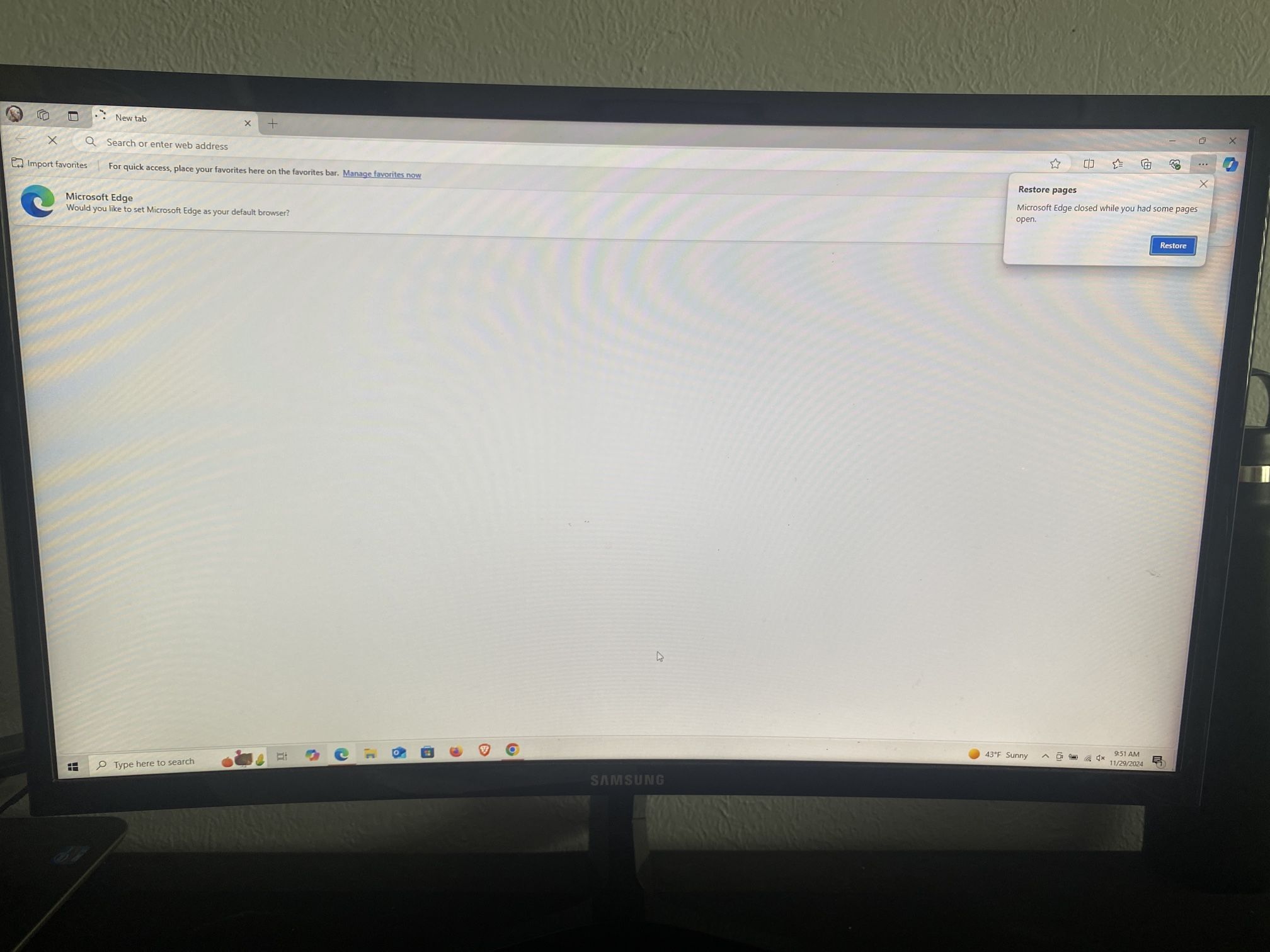 Samsung 144 hz monitor curved 1080p 27’