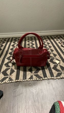 Red Leather Satchel Handbag Vera Pelle