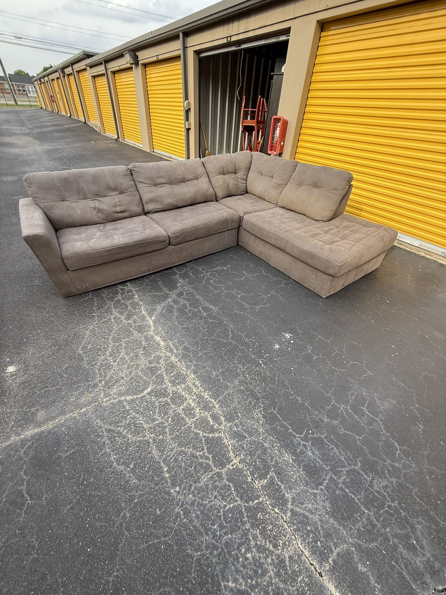 Dark grey 2 pc sectional set. $300. Will deliver for a fee