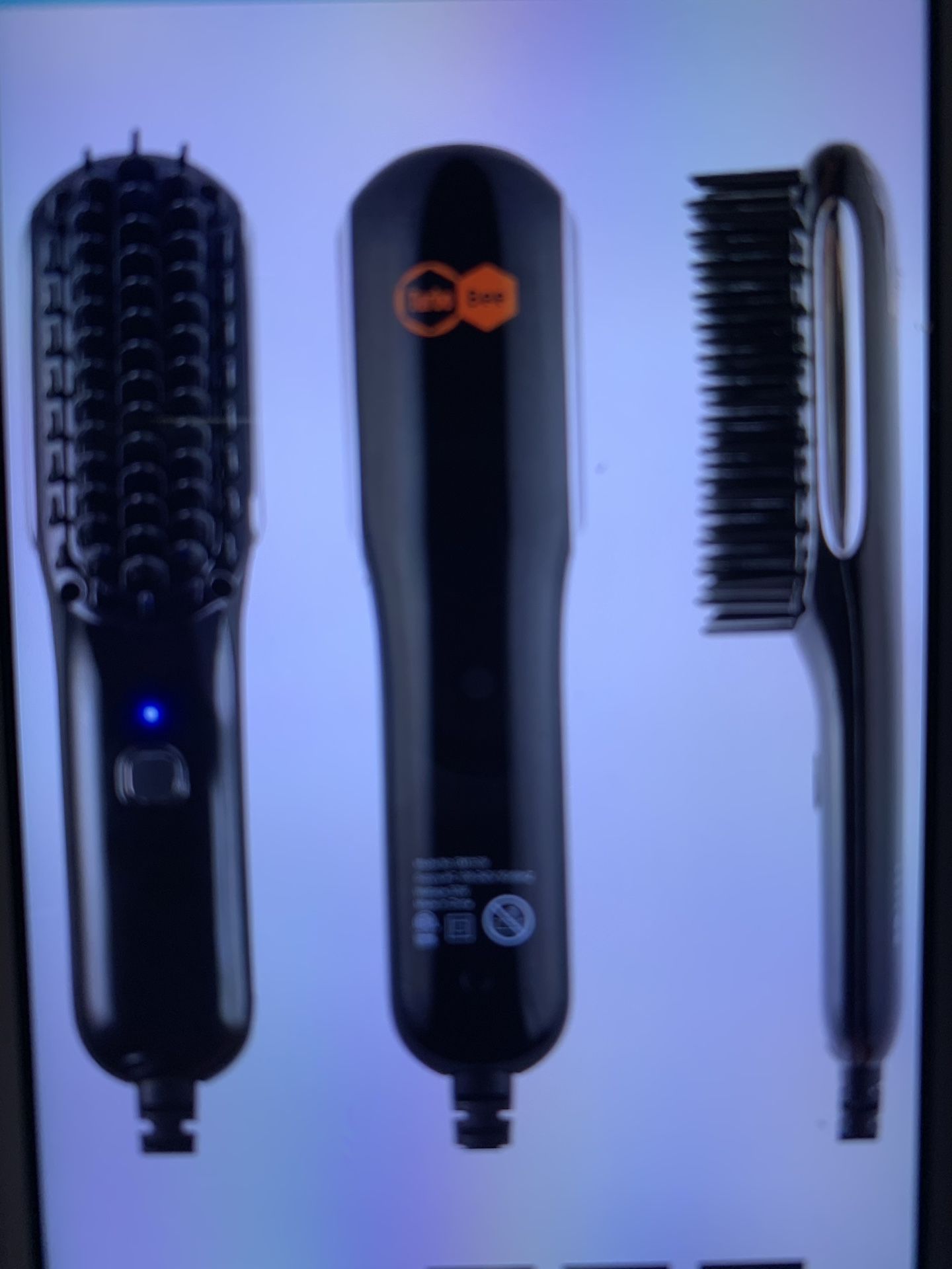 Hair Straightener Brush, Fast Heating Beard Hair Straightening Comb with High-Density Anti Scalding Comb Teeth, Portable Mini Hair Straightening Brush