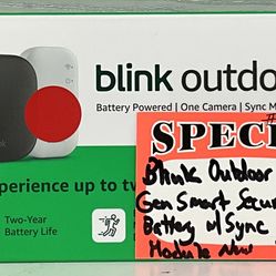 Blink Outdoor 4 4th Gen Smart Security Camera Battery W/ Sync Module New 
