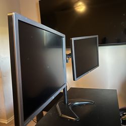 HP dual Monitor W/ Tower Stand 