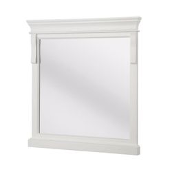 Foremost Naples 30 in. x 32 in. Framed Wall Mirror in White-NEW