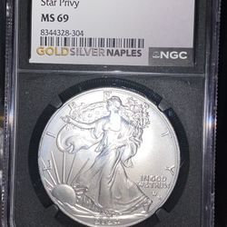 2024 P Eagle S$1 Star Privy Ms 69