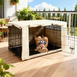“New””Heavy Duty” Dog Crate Cover(36”L X 23”w X 25”H) Zipper Panels,waterproof(beige)retail$49)