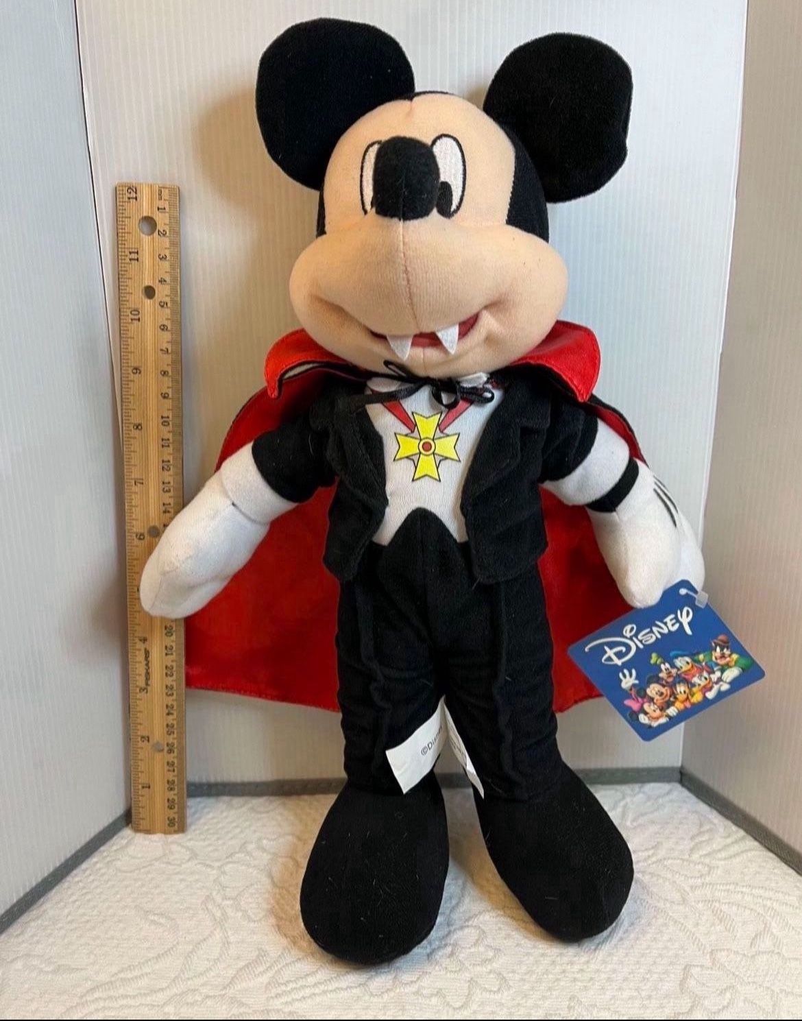 Mickey Mouse Plush Dracula Vampire 14” MWT