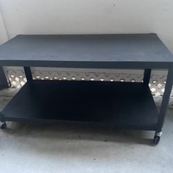 Two Level Metal Cart On Wheels