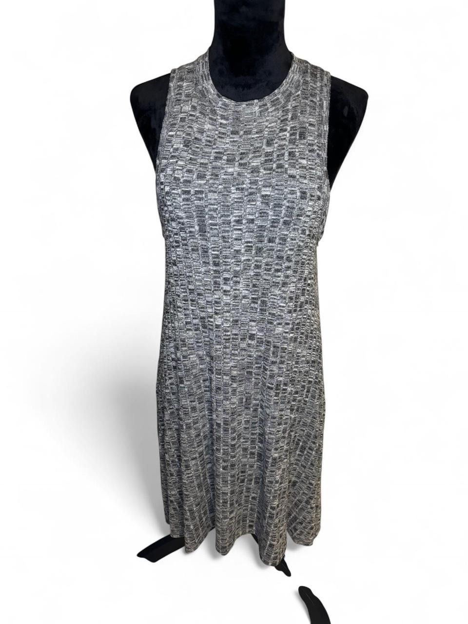 Maeve Ribbed Sleeveless Gray Swing Dress Size Medium
