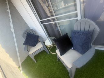 Gray Plastic Adirondack Chairs Set of 2