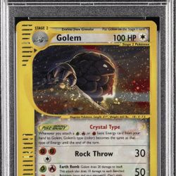 2003 Pokemon Skyridge Golem Crystal Holo PSA 9 -Crazy Hand Swirl🌀