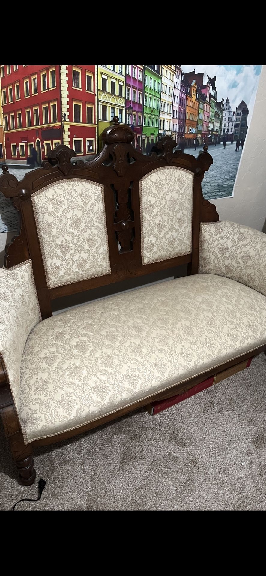 Victorian-style loveseat or settee,