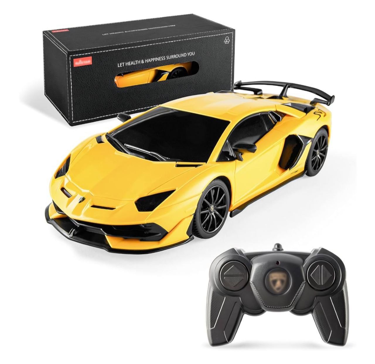 BEZGAR 1:24 Scale Lambo Remote Control Car, Electric Sport Racing Hobby Lambo Toy Car Model Vehicle, RC Car Toys for 3 4 5 6 7 8 Boys and Girls(Yellow