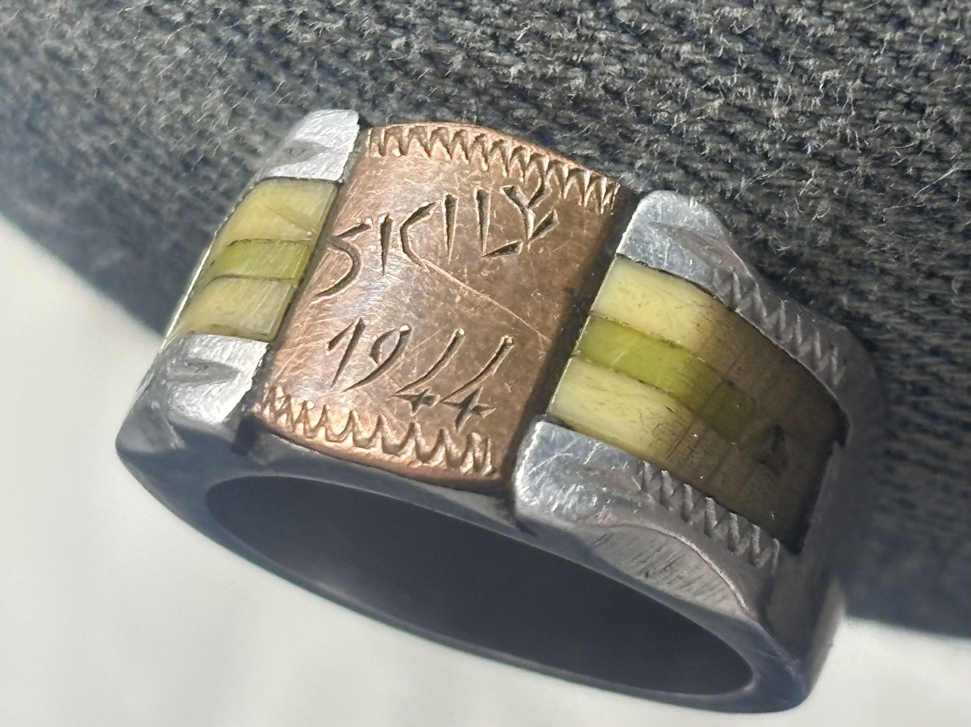 1944 World War Ii Trench, Art Handmade Ring By Soldier