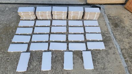 74 Pieces Of 6 " X 3" Unused White Ceramic Tile Quarry Tile Natural