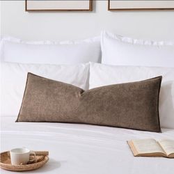 Soft Waterproof 14"x36" Long Lumbar Pillow Cover 1 Pack, Brownish Gray
Home Water-resistant Boucle Textured Neutral Accent Pillow Covers with Backing
