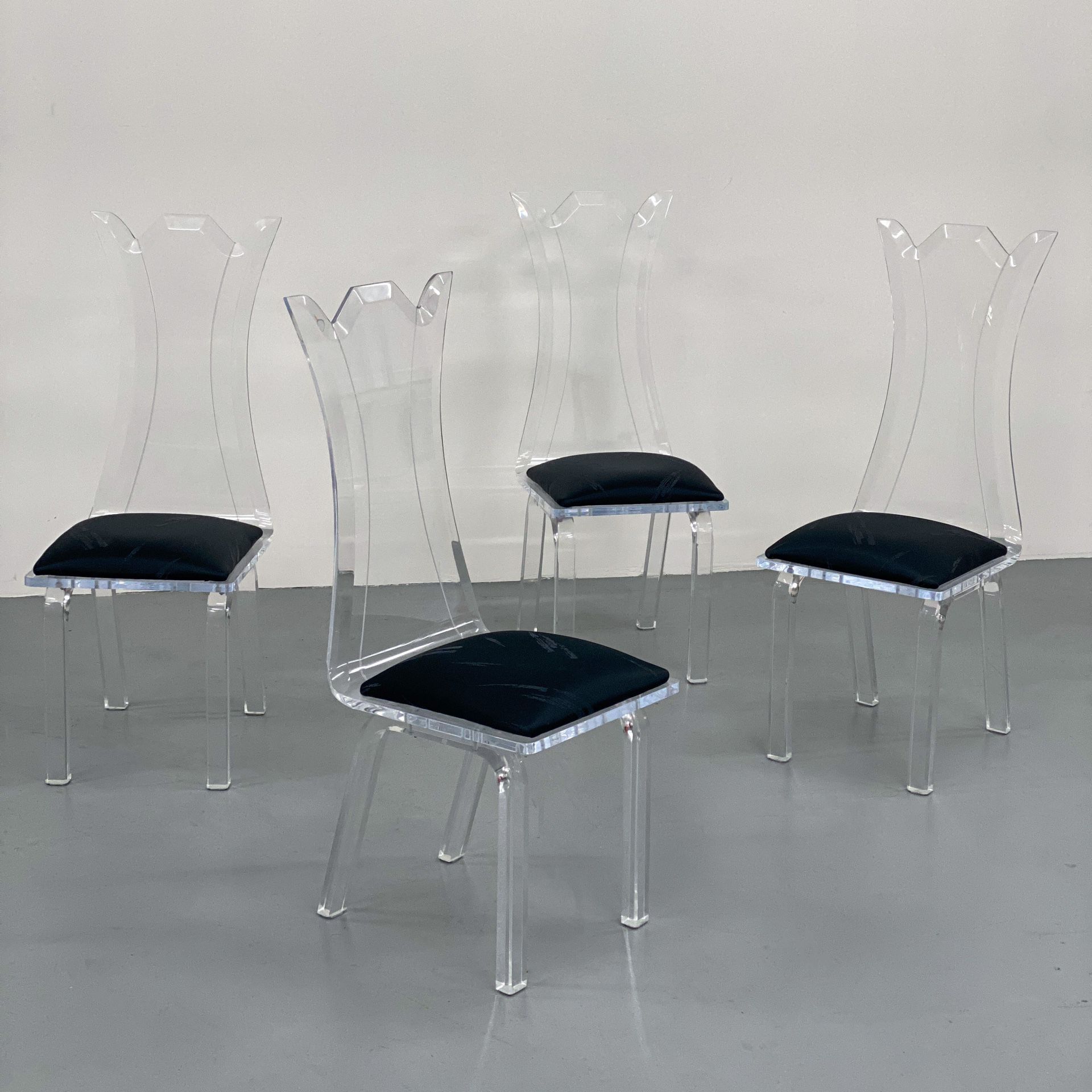 Vintage 1980s Lucite Dining Chairs (4)
