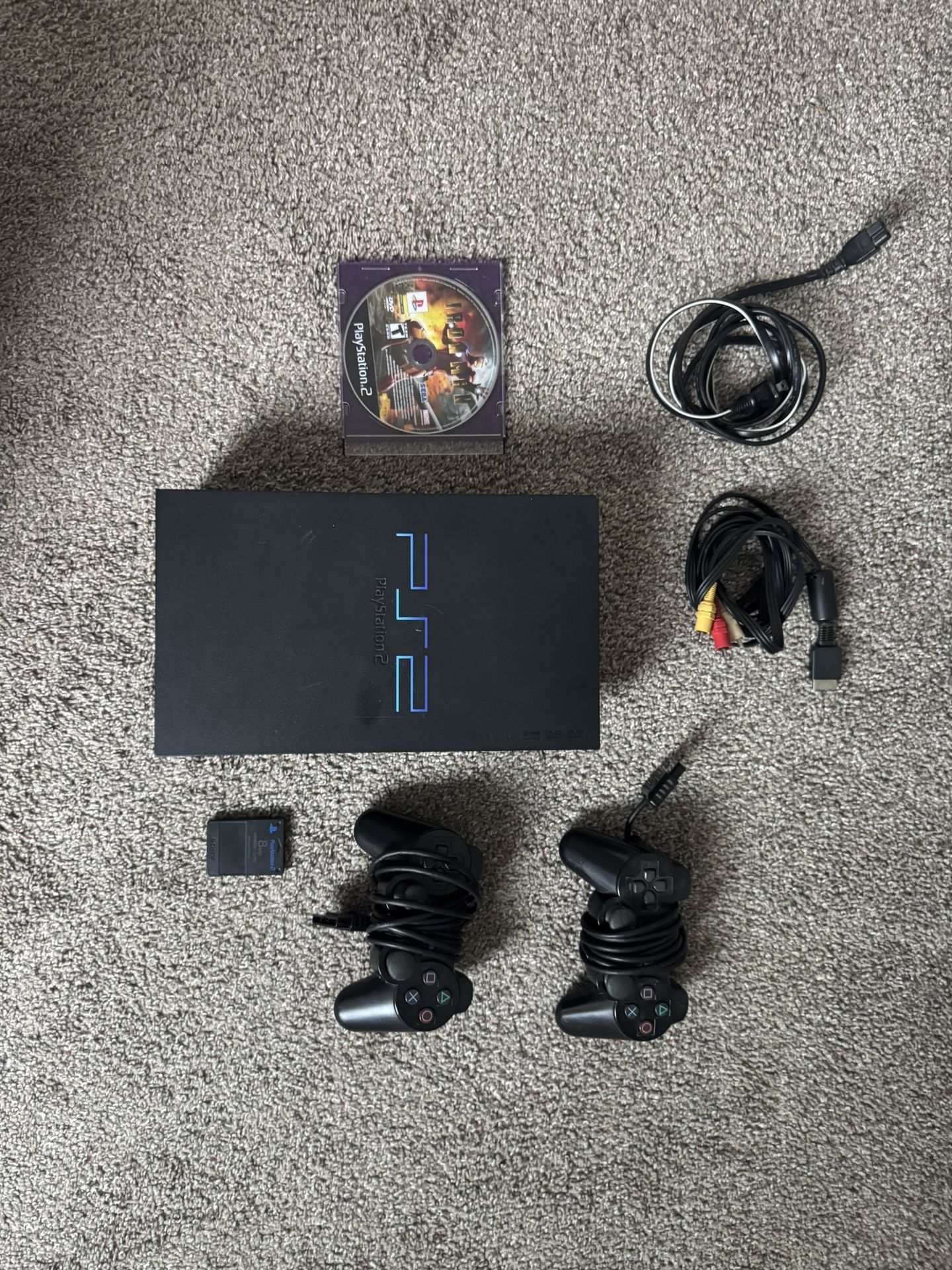 PlayStation 2 Console Bundle – Fully Working – 2 Controllers + Game