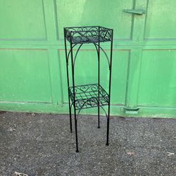 Great Vintage MCM 2 Tiered Metal Wire Plant Stand Heart 