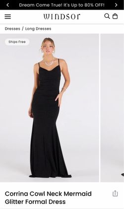 Corrina Cowl Neck Mermaid Glitter Formal Dress