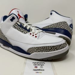 USED 2016 NIKE AIR JORDAN RETRO TRUE BLUE 3 III SIZE 12