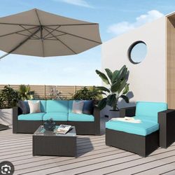 6 Piece Patio Conversation Garden Sectional Sofa