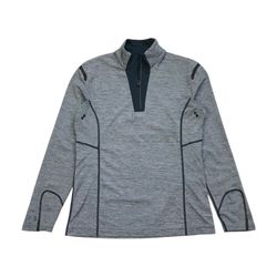 LULULEMON LONG SLEEVE SHIRT SMALL S MENS BLUE RUNNING 1/4 ZIP REFLECTIVE JACKET