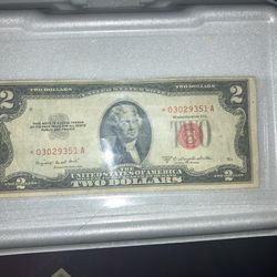 Star Two Dollar Red Note Silver Certificate