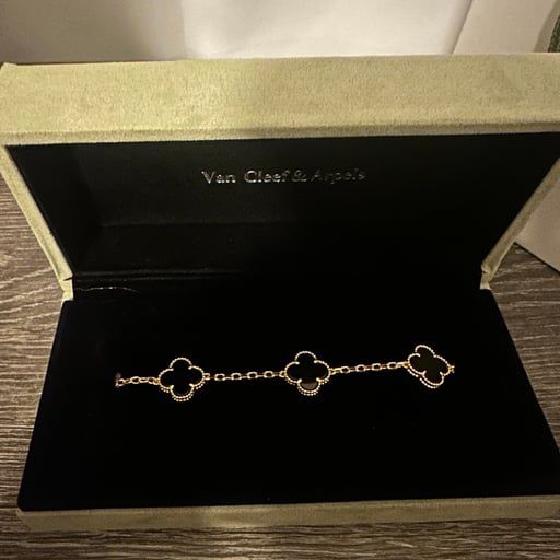Van Cleef & Arpels 18K Gold Clover 5 Motif Bracelet