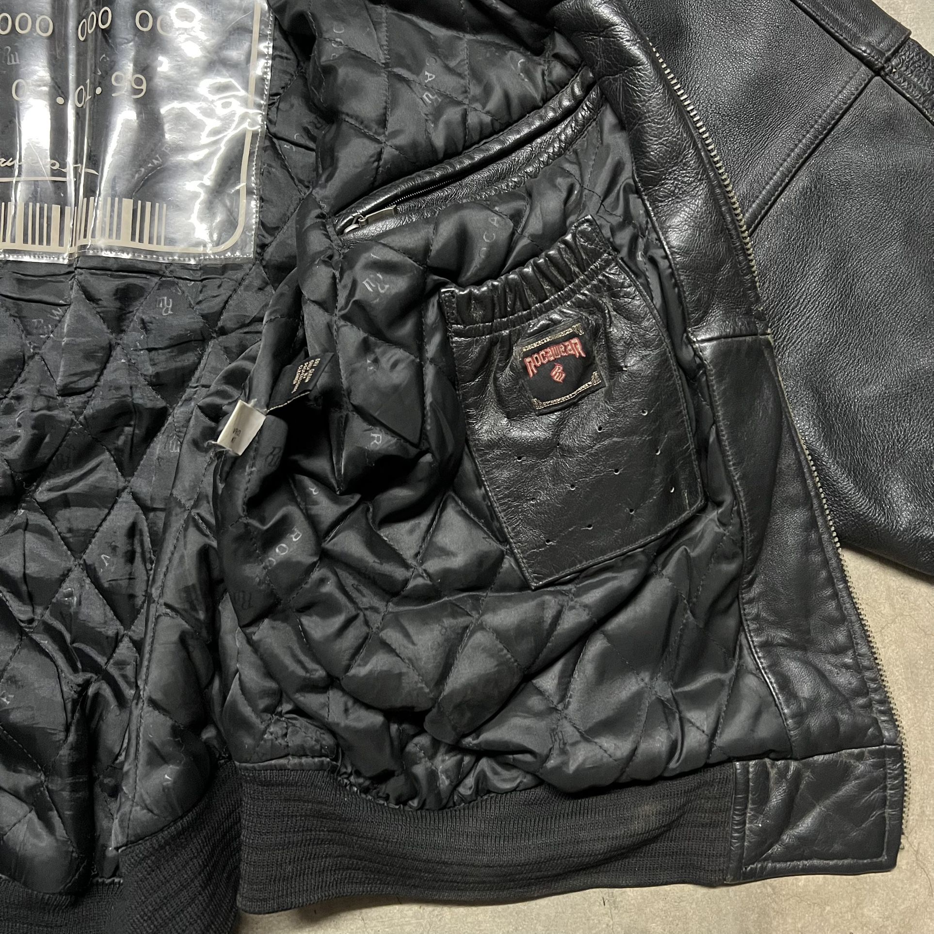 Vintage 2000's Y2K Rocawear Apparel Co. Jay Z Embroidered Leather