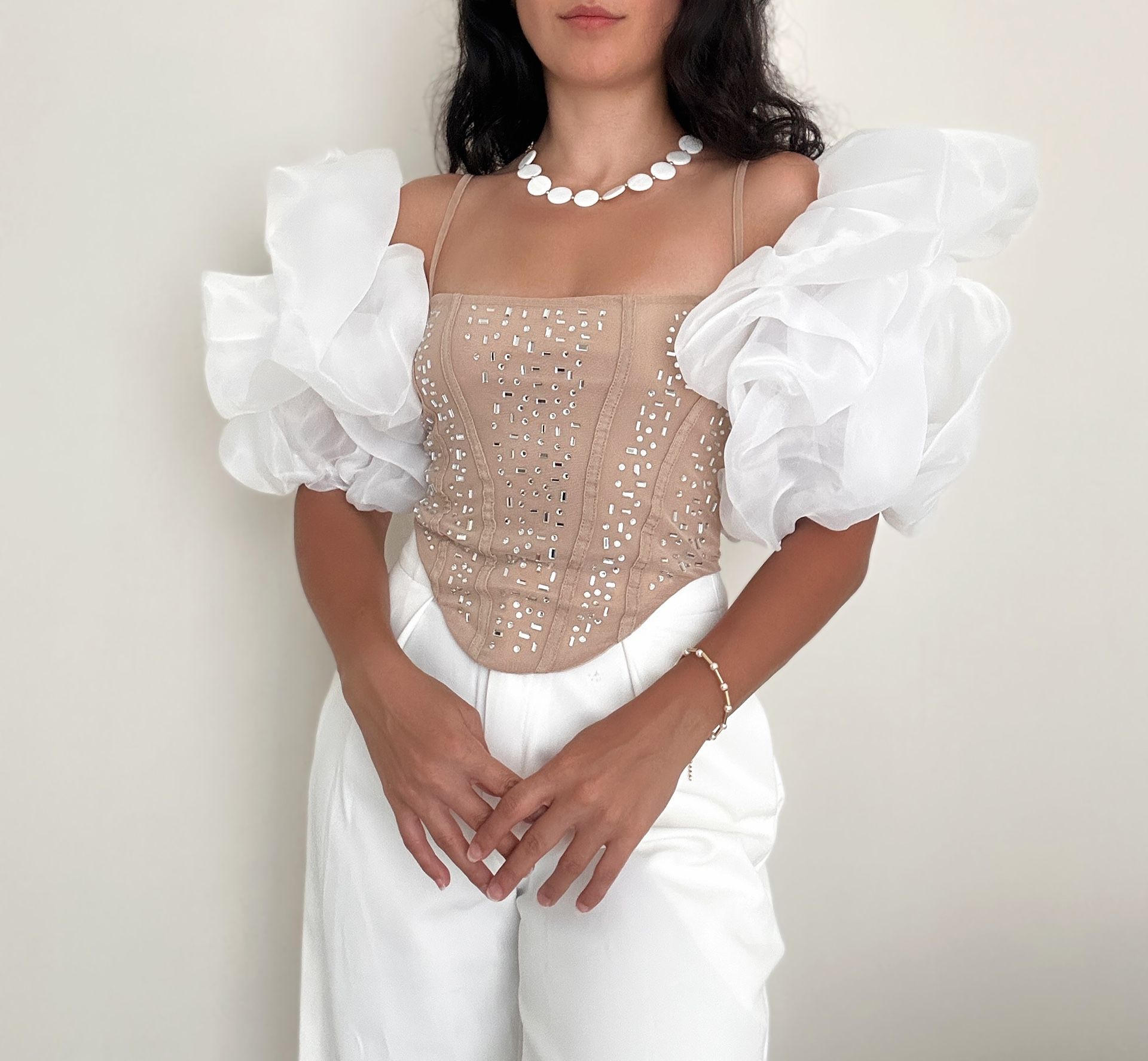 Handmade Puffy Bridal Organza Arm Sleeves – Elegant & Statement Look 🤍