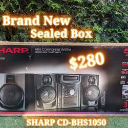 Sharp Bluetooth 350-Watt All-in-One Hi-Fi Audio Stereo Sound System with 5-Disc Multi-Play CD Changer, Cassette Deck, AM/FM Radio Tuner, Remote Contro