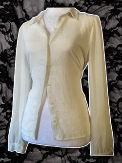 FOREVER21 CHIFFON LONG SLEEVE BUTTON UP
